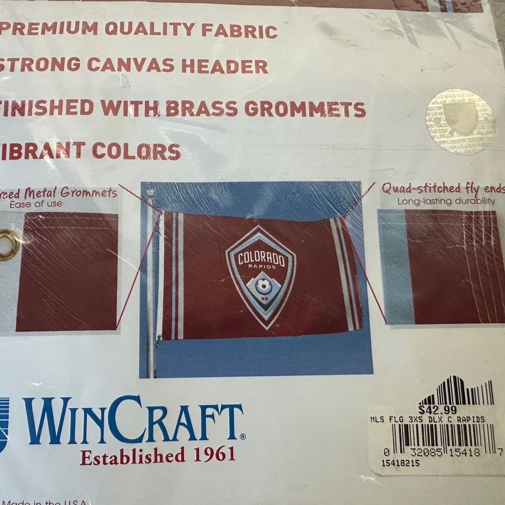 Wincraft MLS Colorado Rapids Deluxe Flag - brand new in package
